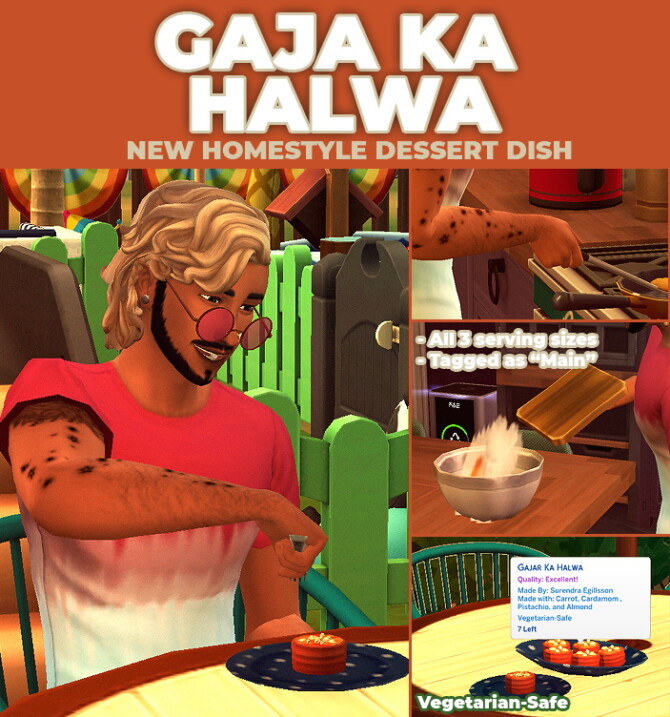 Sims 4 Gaja Ka Halwa Custom Recipe by RobinKLocksley at Mod The Sims 4