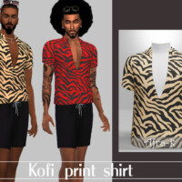 Kofi Print Shirt By Akaysims