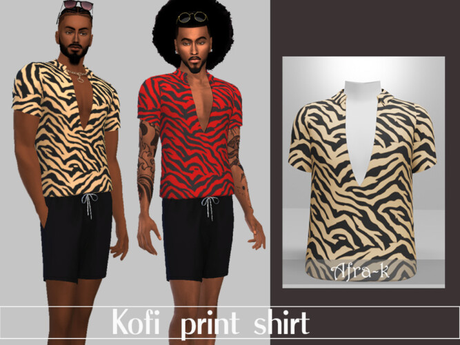 Kofi Print Shirt By Akaysims