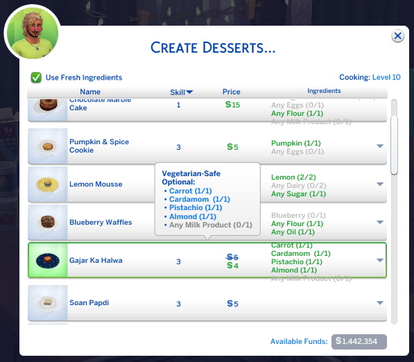 Sims 4 Gaja Ka Halwa Custom Recipe by RobinKLocksley at Mod The Sims 4