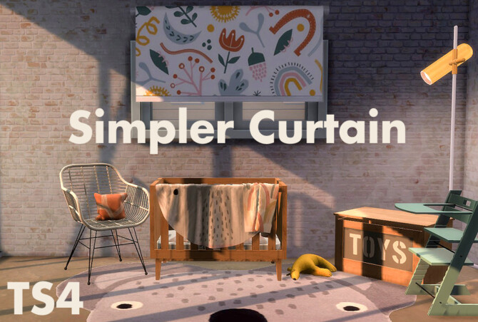 Sims 4 Simpler Curtain at Riekus13