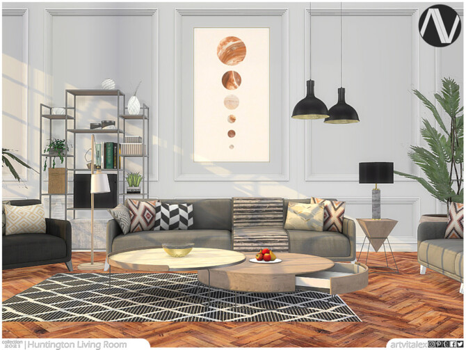 Sims 4 Huntington Living Room by ArtVitalex at TSR