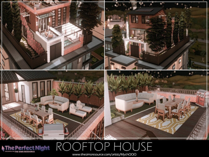 Sims 4 The Perfect Night Rooftop House by MychQQQ at TSR
