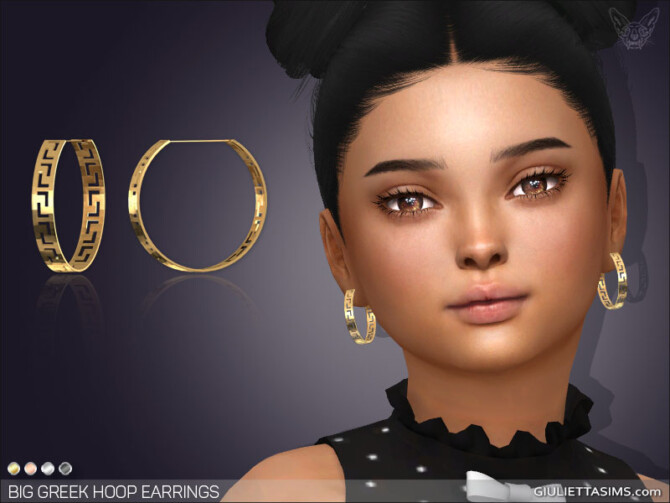 Sims 4 Big Greek Hoop Earrings For Kids at Giulietta