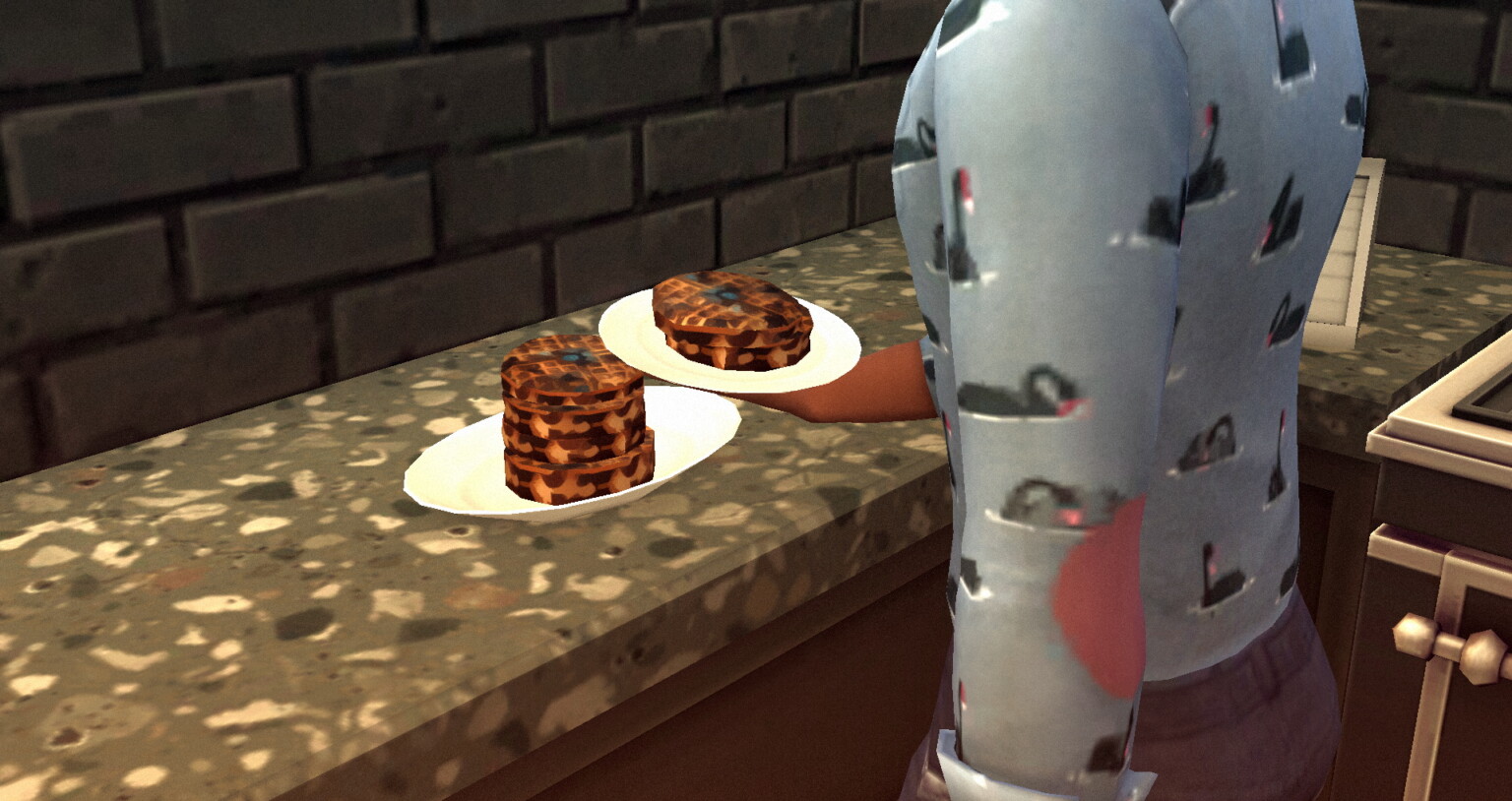 Blueberry Waffles Custom Recipe by RobinKLocksley at Mod The Sims 4 » Sims 4 Updates