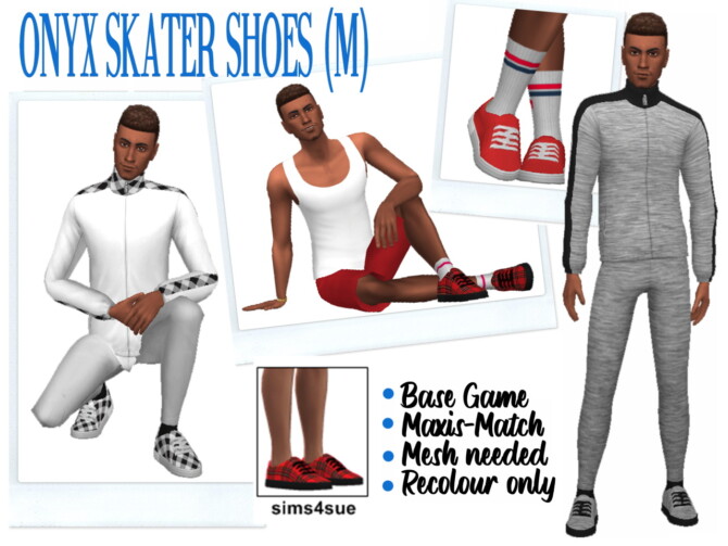 Sims 4 ONYXSIMS’ SKATER SHOES (M) at Sims4Sue