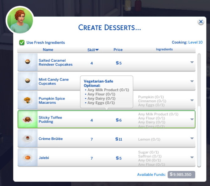 Sims 4 Sticky Toffee Pudding Custom Recipe by RobinKLocksley at Mod The Sims 4