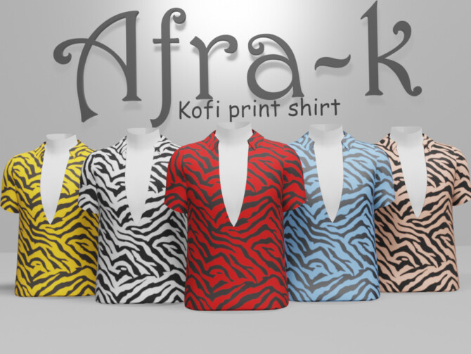 Sims 4 Kofi print shirt by akaysims at TSR