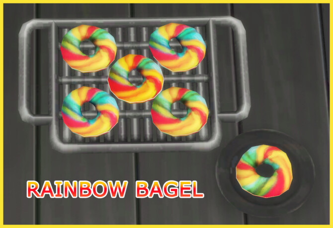 Sims 4 RAINBOW BAGEL at Icemunmun