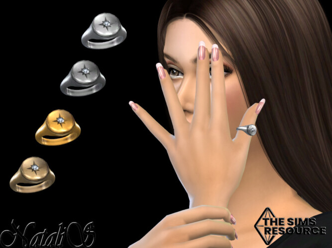 Round Signet Star Thumb Ring By Natalis