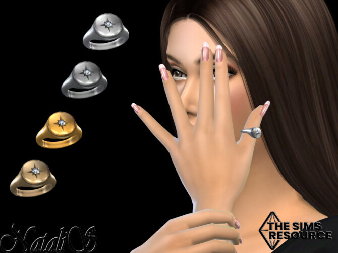 Sims 4 Round signet star thumb ring by NataliS at TSR