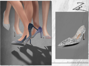 Glittered Leather Pumps By Zy