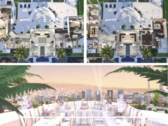 Sims 4 California Party Mansion by SIMSBYLINEA at TSR