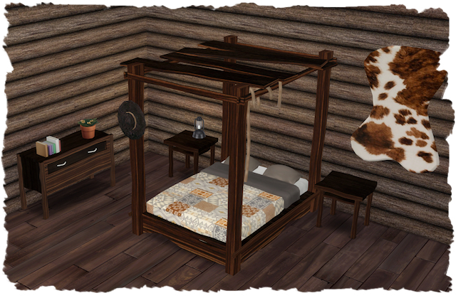 Sims 4 Cowboy Dreams Bedroom by Chalipo at All 4 Sims
