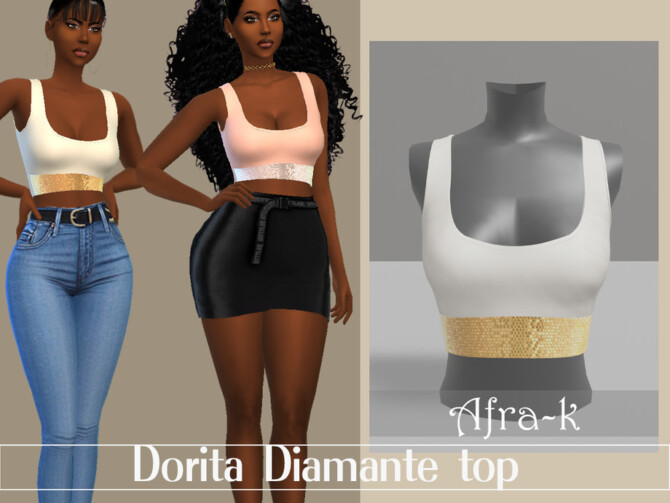 Sims 4 Dorita Diamante swimsuit top by akaysims at TSR