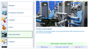 Fitness Gym Owner Career By Simsstories13