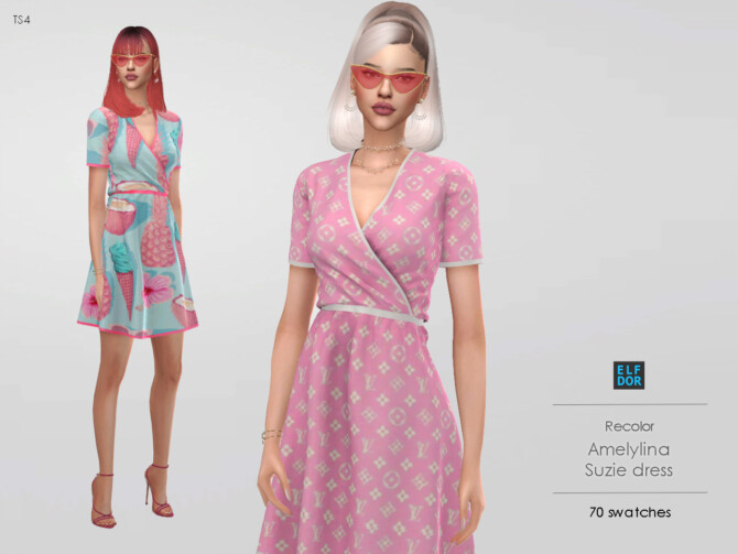 Sims 4 Amelylina Suzie Dress RC at Elfdor Sims