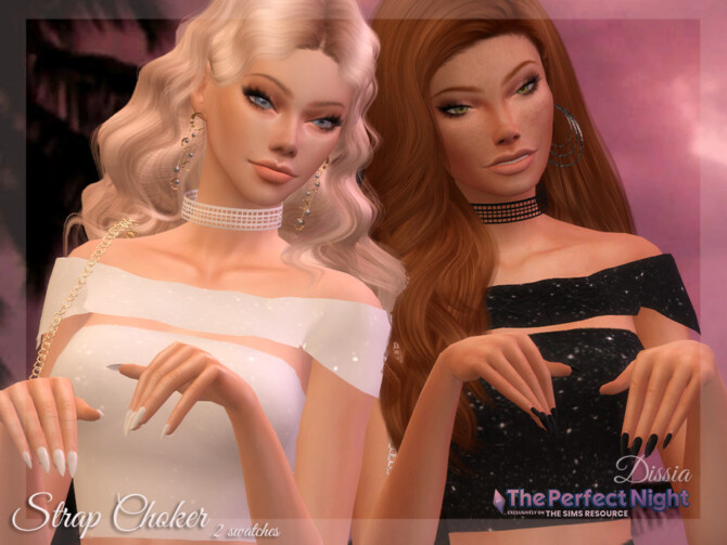 Sims 4 The Perfect Night Strap Choker by Dissia at TSR