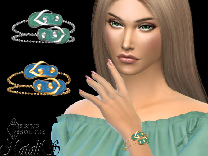 Sims 4 Flip flop chain bracelet by NataliS at TSR