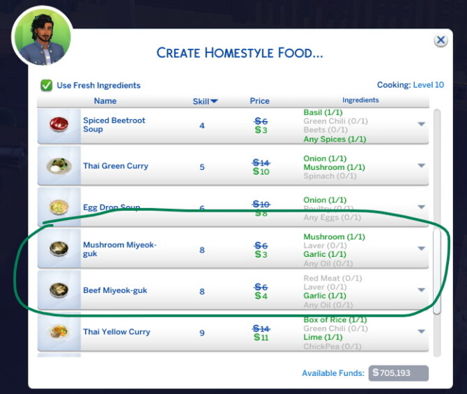 Sims 4 Miyeok Guk Custom Recipe by RobinKLocksley at Mod The Sims 4