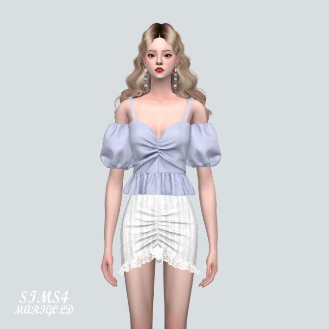 Sims 4 Shirring OS Blouse 9 at Marigold