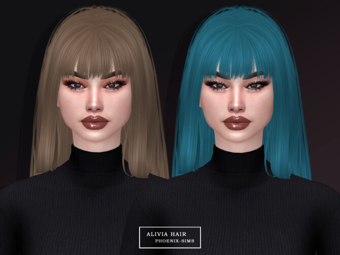 Sims 4 Ada Hair with acc scrunchie + Hallie and Alivia Hairs at Phoenix Sims
