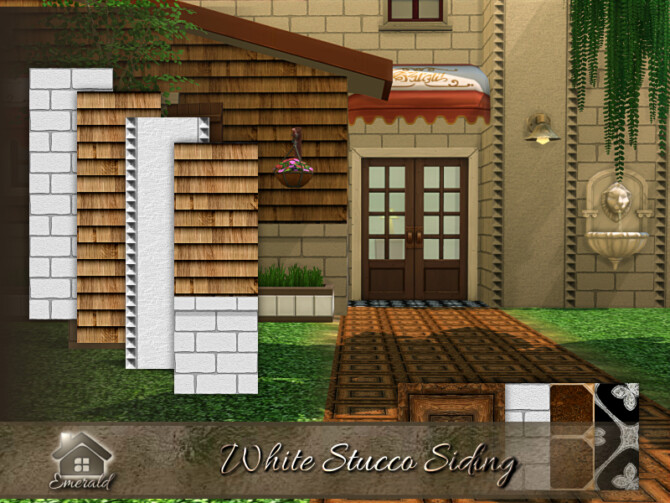 Sims 4 White Stucco Siding by emerald at TSR