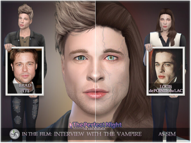 Sims 4 SIM Brad Pitt as vampire Louis by BAkalia at TSR