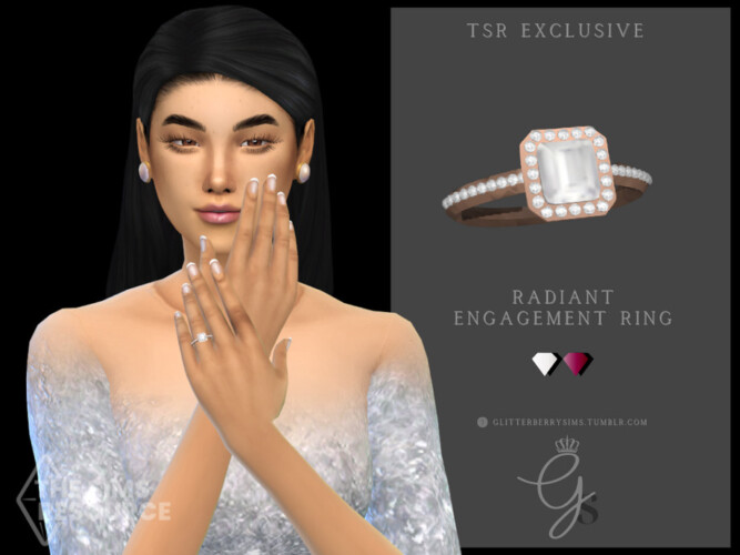 Radiant Engagement Ring By Glitterberryfly