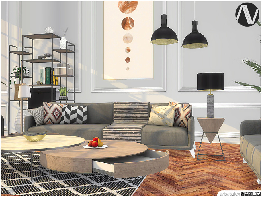 Huntington Living Room by ArtVitalex at TSR » Sims 4 Updates