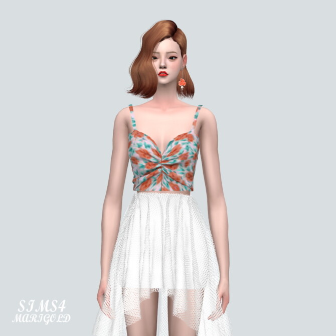 Sims 4 Shirring OS Crop Top V2 at Marigold