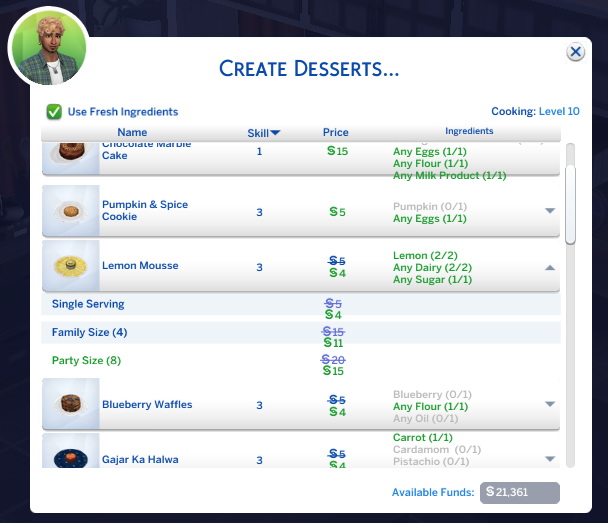 Sims 4 Lemon Mousse Custom Recipe by RobinKLocksley at Mod The Sims 4