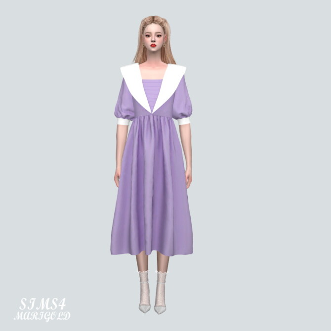 Sims 4 Big C Sailor Long Dress at Marigold