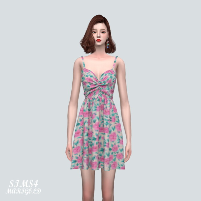 Sims 4 Shirring Mini OS Dress at Marigold