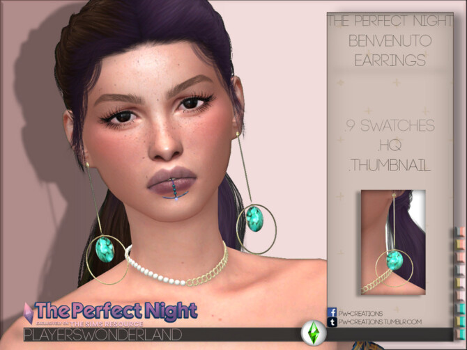 Sims 4 The Perfect Night Benvenuto Earrings by PlayersWonderland at TSR