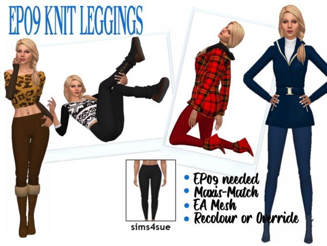 Sims 4 EP09 KNIT LEGGINGS at Sims4Sue