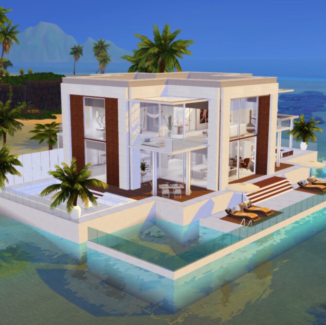 Sims 4 Miami Beach Mansion at Lily Sims
