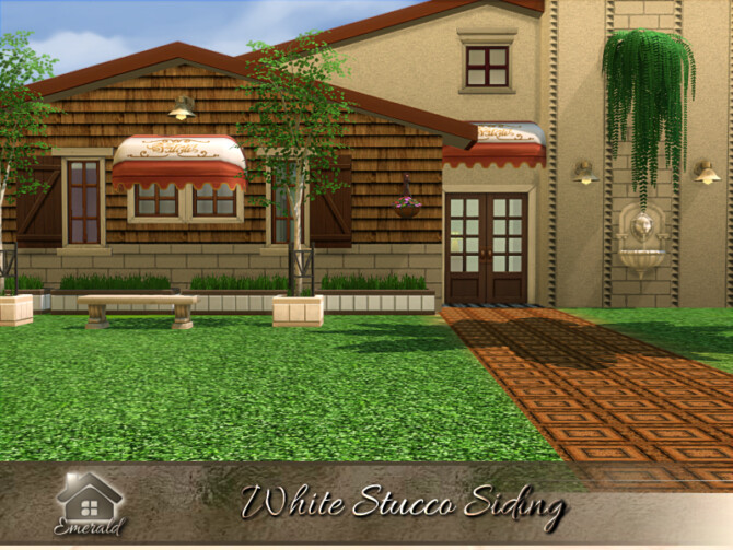 Sims 4 White Stucco Siding by emerald at TSR