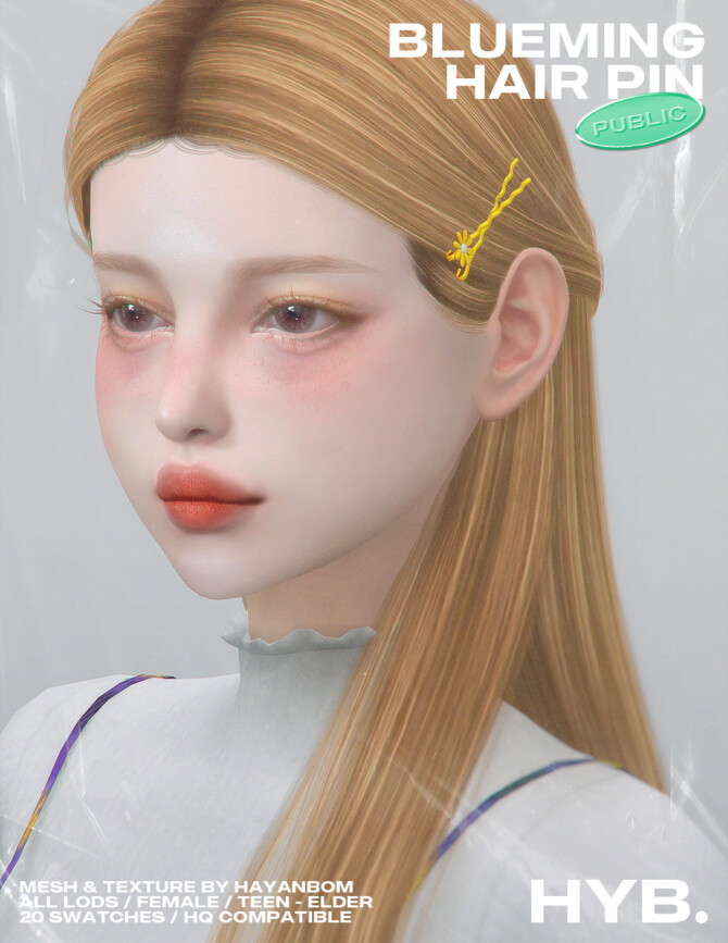 Sims 4 BLUEMING HAIR PIN at Hayanbom
