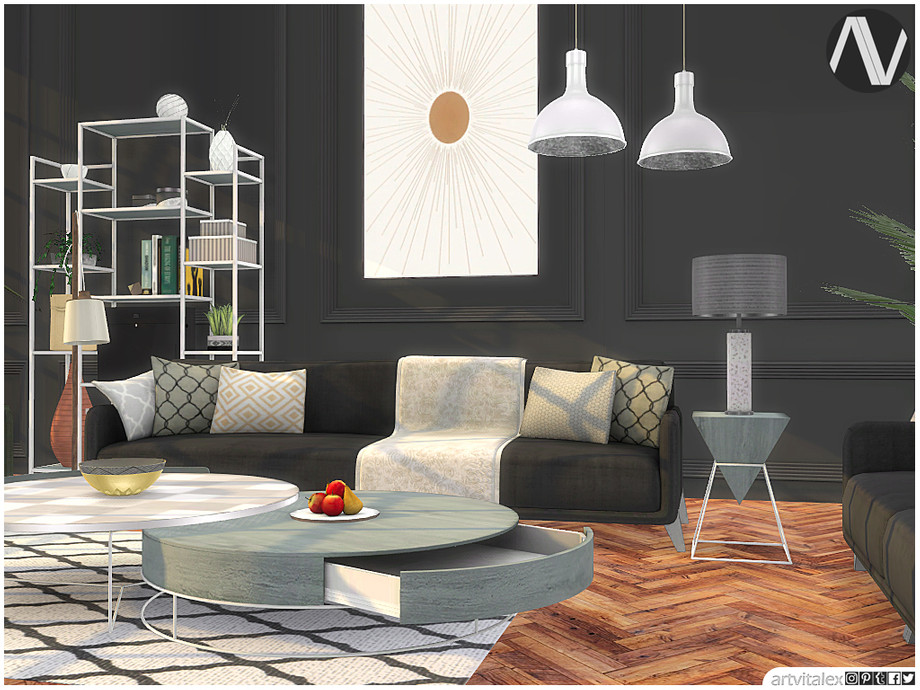 Huntington Living Room by ArtVitalex at TSR » Sims 4 Updates