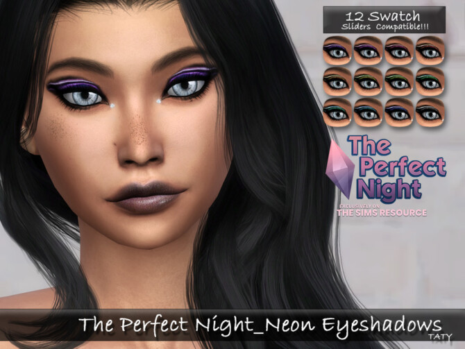 Sims 4 The Perfect Night Neon Eyeshadows by tatygagg at TSR