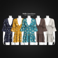Ruffle Linen Dress