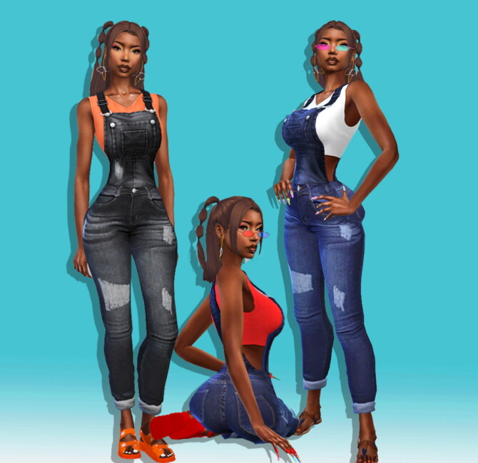 Sims 4 Fun Girl Denim Overall at Teenageeaglerunner