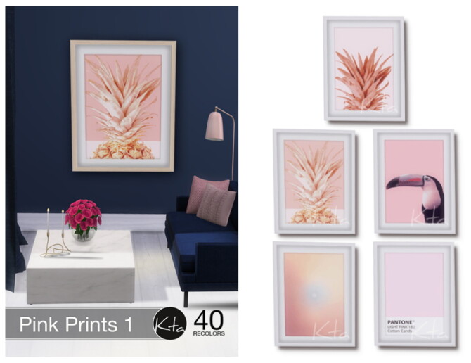 Sims 4 Pink Prints 1 at Ktasims