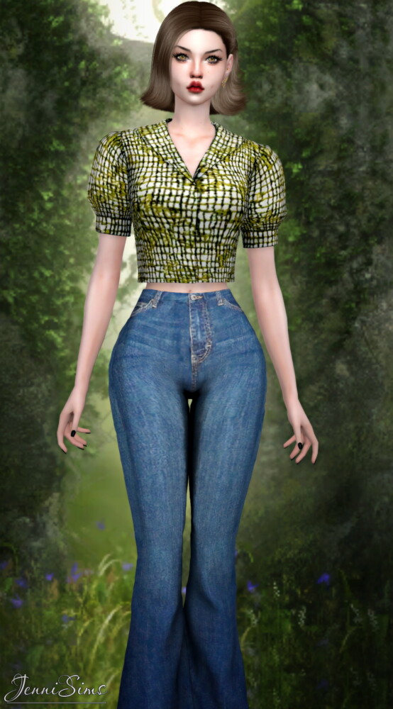 Sims 4 BASE GAME COMPATIBLE TOP blouse at Jenni Sims