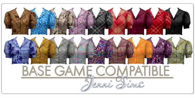 Sims 4 BASE GAME COMPATIBLE TOP blouse at Jenni Sims