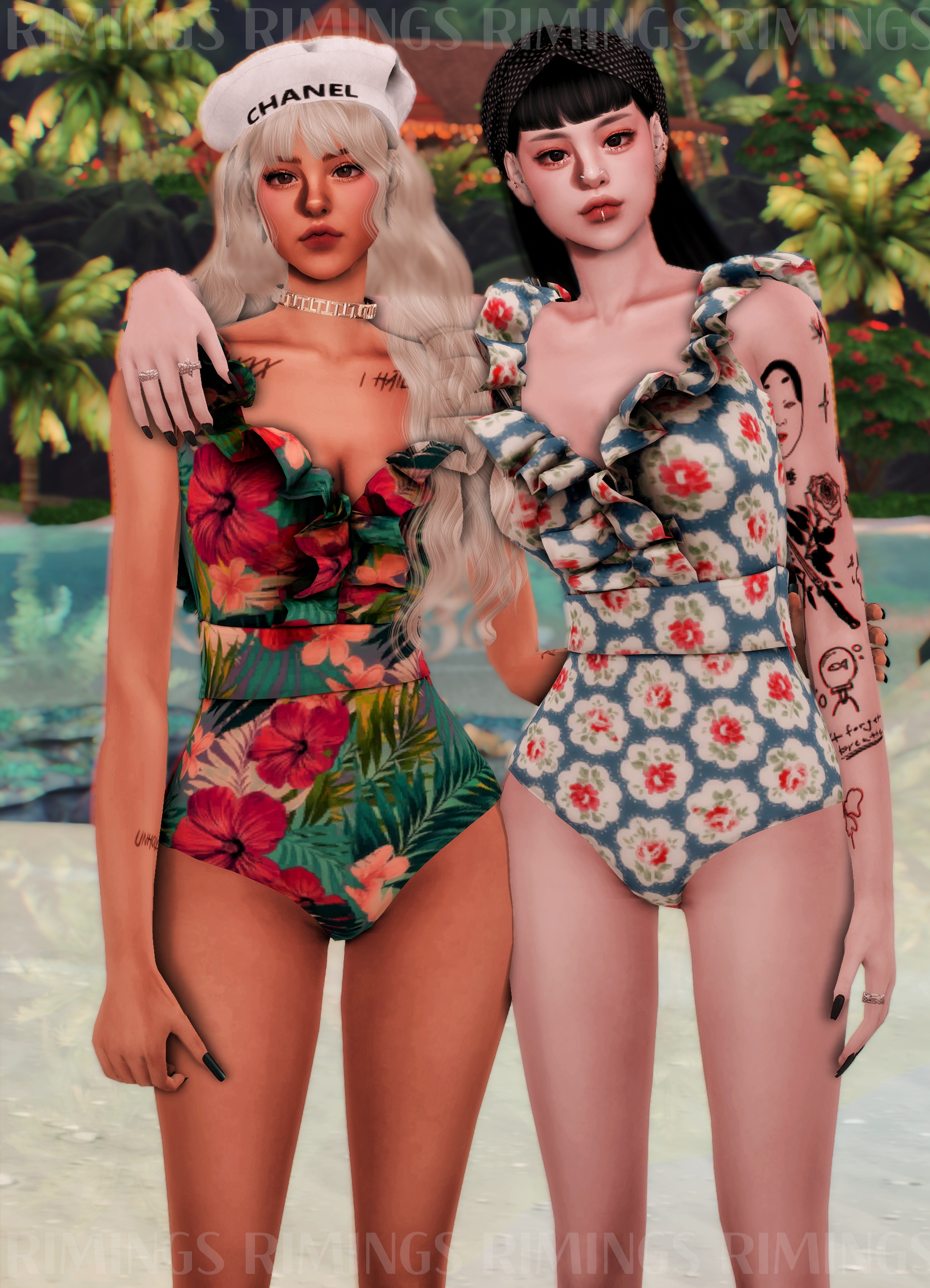 Ruffle Swimsuit At RIMINGs Sims 4 Updates