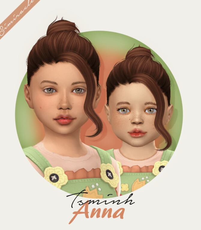 Sims 4 Tsminh Anna hair for kids & toddlers at Simiracle