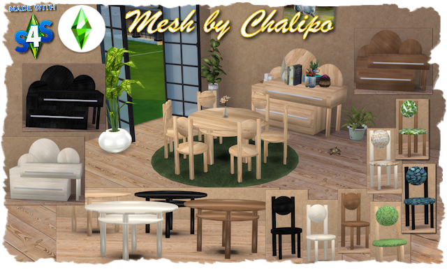 Sims 4 Rondo dining room by Chalipo at All 4 Sims