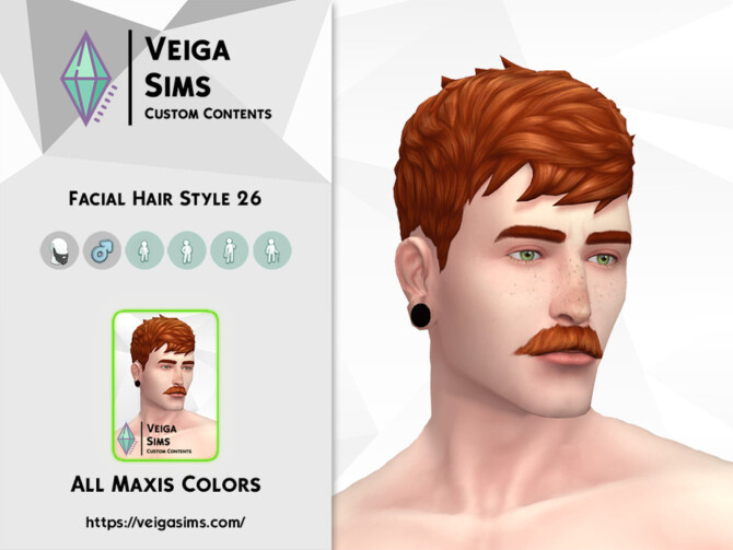 Sims 4 Facial Hair Style 26 by David Mtv at TSR